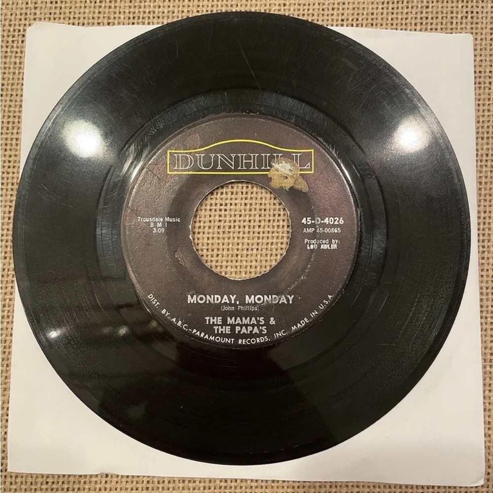 The Mama’s And The Papa’s Monday Monday 7” 45rpm B Side Got A Feelin